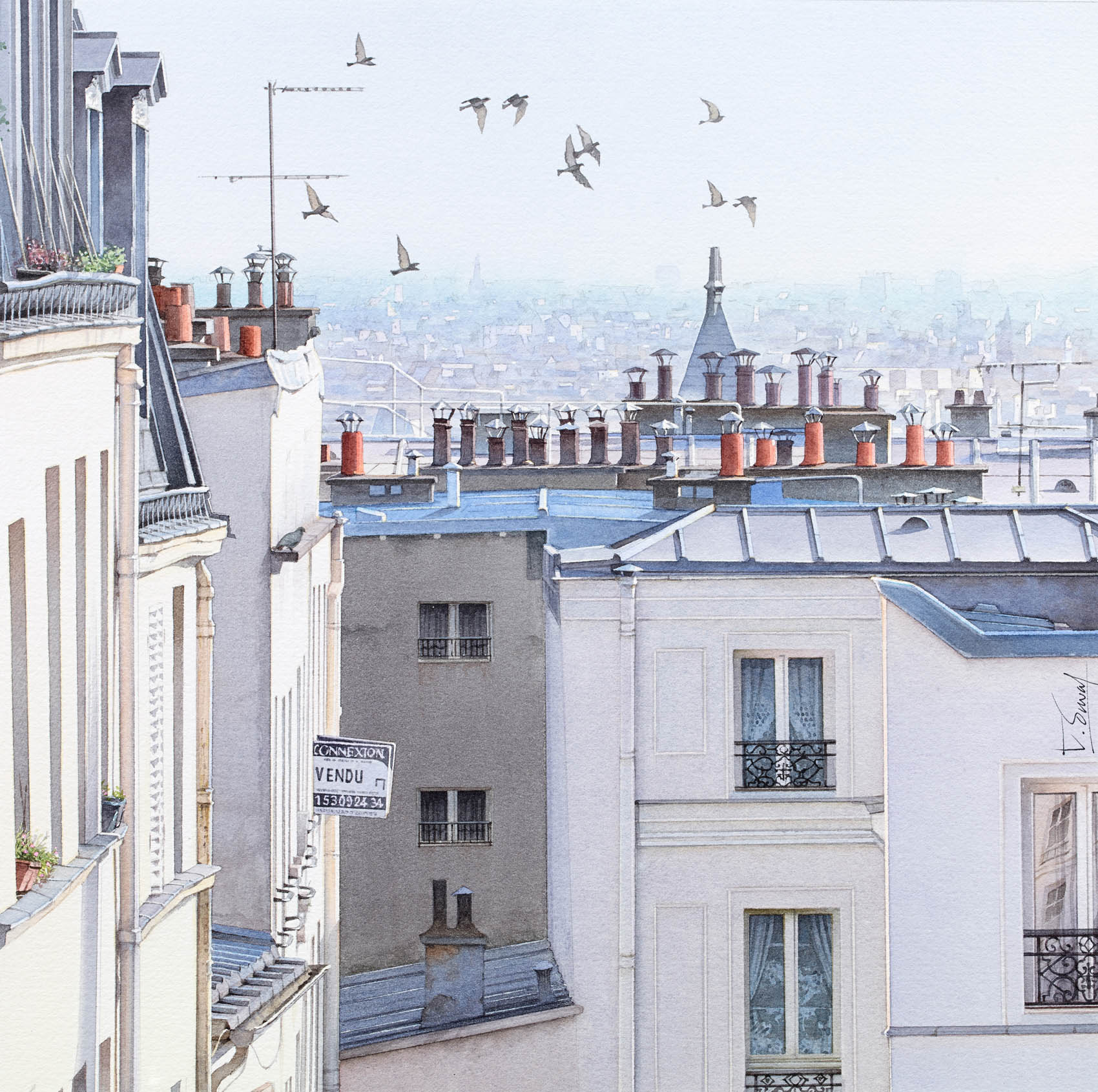 Vue imprenable sur les toits de Paris